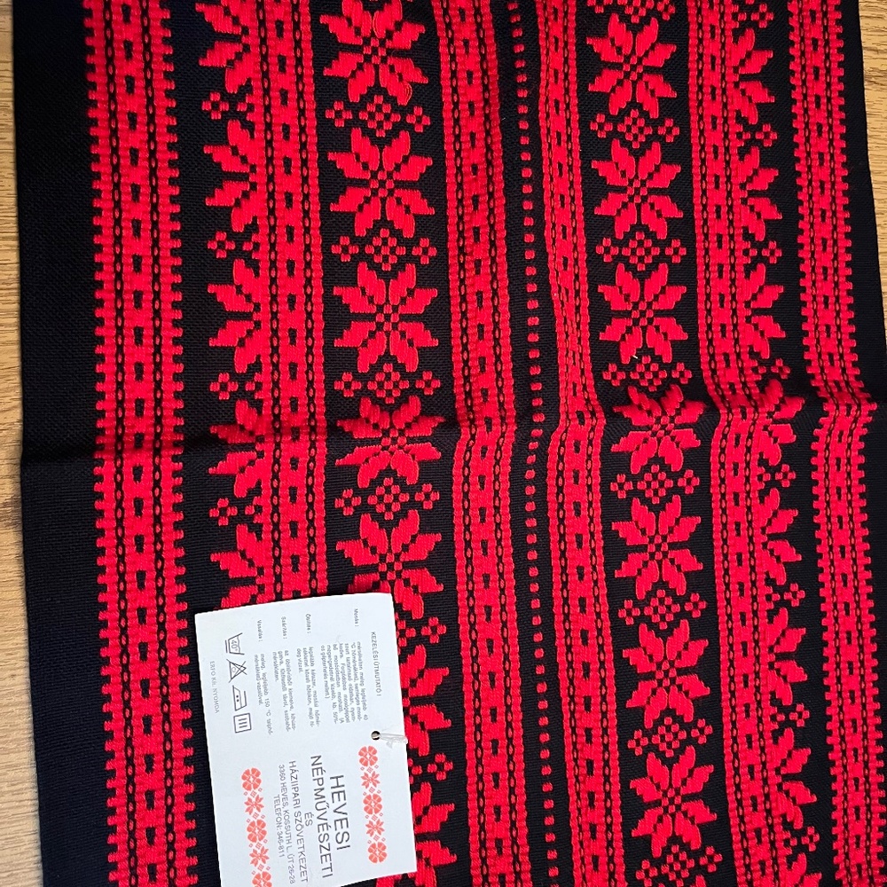 Hungarian folk pillow cases and matching table runner